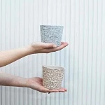 Кашпо керамическое, конус лунный камень d10