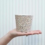 Кашпо керамическое, конус лунный камень d10