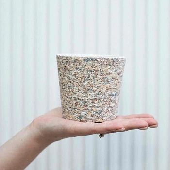 Кашпо керамическое, конус лунный камень d10