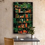 Картина по номерам Стеллаж с книгами и растениями