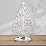 Декоративная фигура из дерева Лист Антуриума серебряный
