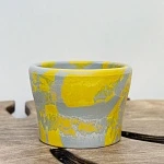 Горшок для цветов серо-желтый 0,7л