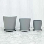 Горшок керамический, конус серый d22