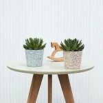 Кашпо керамическое, конус лунный камень d10