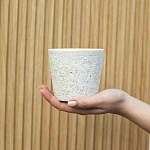 Кашпо керамическое, конус бежевый камень d10