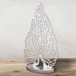 Декоративная фигура из дерева Лист Антуриума серебряный