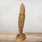 Декоративная фигура из дерева Лист Бегонии золотой