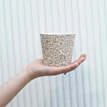 Кашпо керамическое, конус лунный камень d10