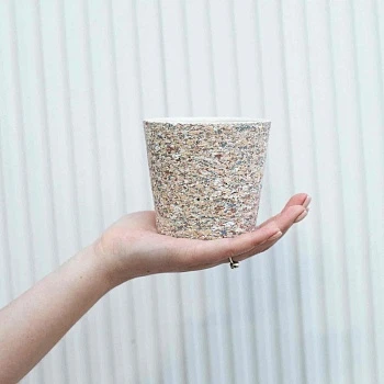 Кашпо керамическое, конус лунный камень d10