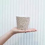 Кашпо керамическое, конус лунный камень d10